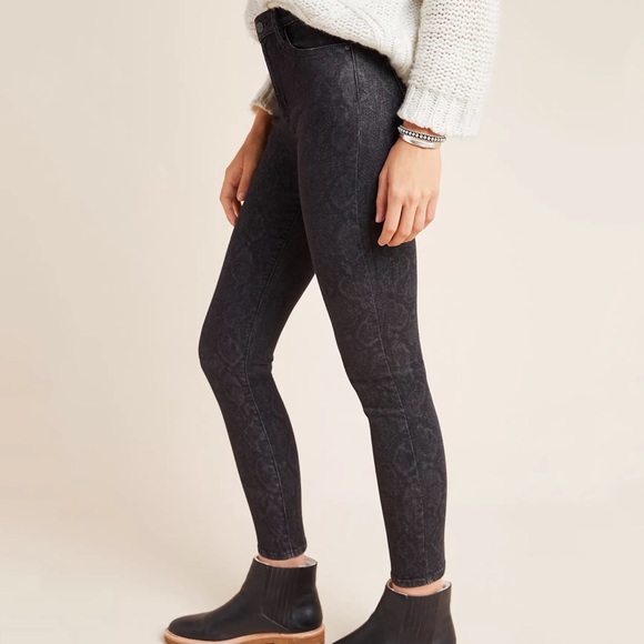 Anthropologie Snake-Printed Denim Leggings - Picture 4 of 6